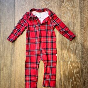 Little Sleepies Christmas plaid Playsuit